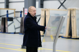 President Ilham Aliyev attended opening of mirror sheet production plant in Sumgayit Industrial Park