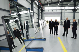 President Ilham Aliyev attended opening of mirror sheet production plant in Sumgayit Industrial Park