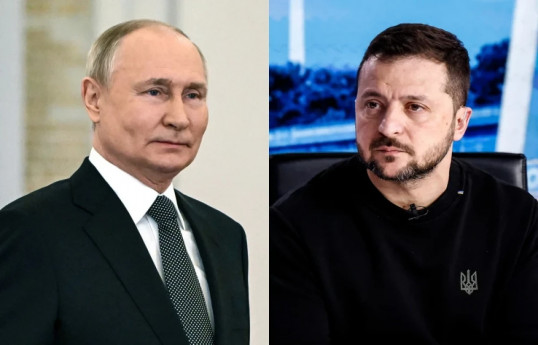 Russian President Vladimir Putin, Ukrainian President Volodymyr Zelensky