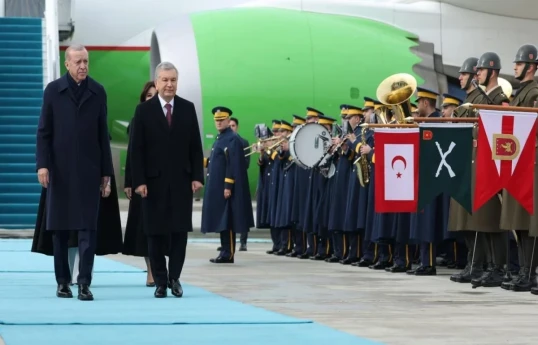 Receb Tayyib Erdoğan, Turkish President and Uzbek President Shavkat Mirziyoyev