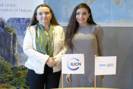 Leyla Aliyeva and Grethel Aguilar discuss cooperation opportunities in Switzerland