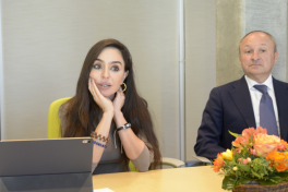 Leyla Aliyeva and Grethel Aguilar discuss cooperation opportunities in Switzerland