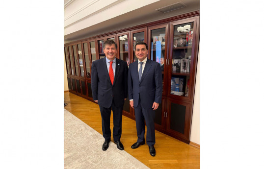 Garafulic Igor, interim resident coordinator in Azerbaijan and Hikmet Hajiyev, Assistant to the President of the Republic of Azerbaijan, Head of Foreign Policy Affairs Department of the President Administration
