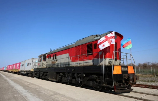 Poti-Baku express block train departs
