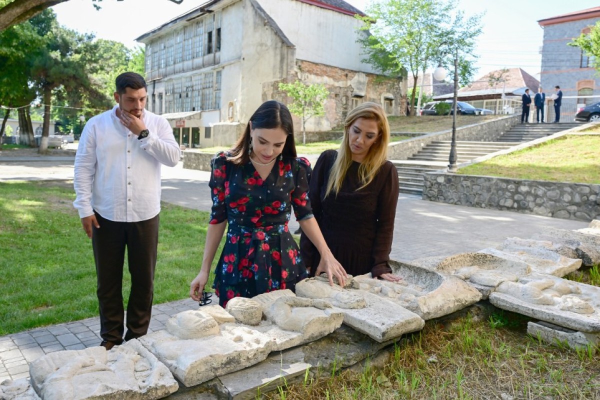 Leyla Aliyeva reviews restoration and reconstruction works at Muhammad Fuzuli Park in Sheki