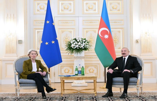 President of the European Commission Ursula von der Leyen and President of the Republic of Azerbaijan Ilham Aliyev