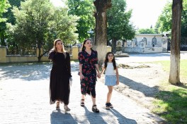 Leyla Aliyeva reviews restoration and reconstruction works at Muhammad Fuzuli Park in Sheki