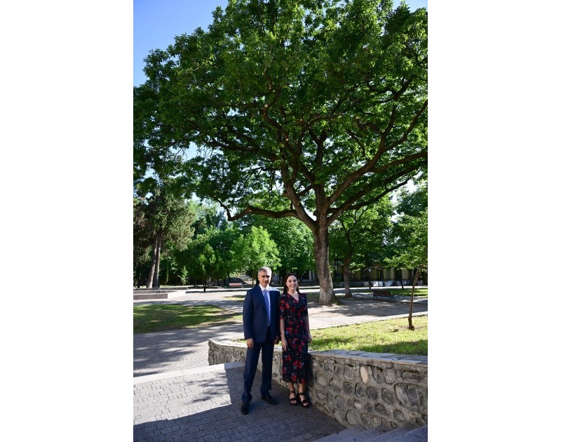Leyla Aliyeva reviews restoration and reconstruction works at Muhammad Fuzuli Park in Sheki