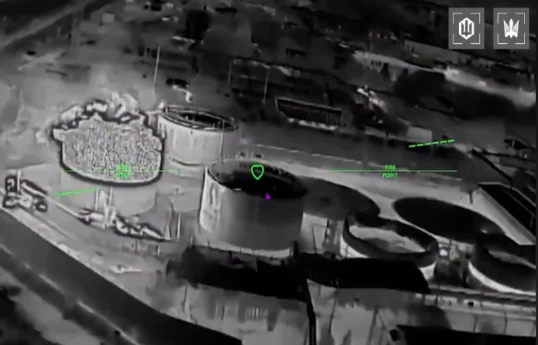 "Madyar" showed footage of hitting two fuel tankers and an oil depot in Crimea