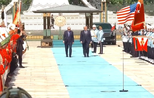 Turkish President Erdogan welcomes Trump in Ankara