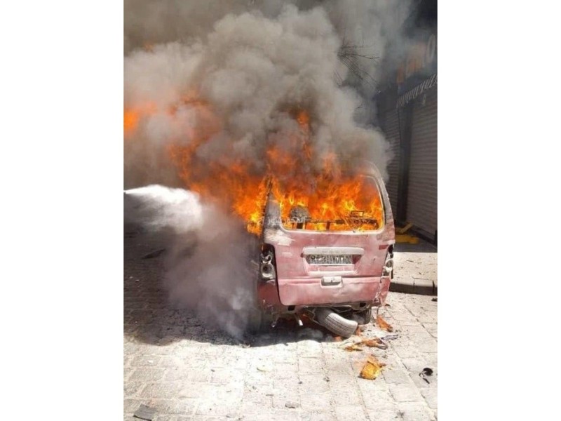 Explosion near Macron's hotel in Damascus injures 18 - UPDATED-2  - MOMENT OF EXPLOSION 