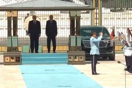 Turkish President Erdogan welcomes Trump in Ankara