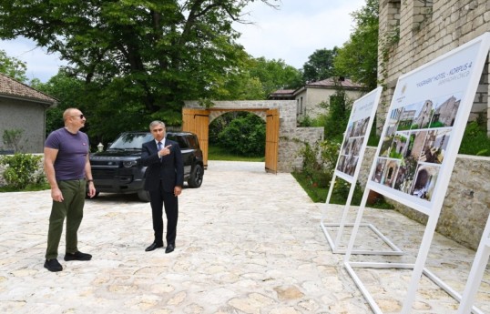 President Ilham Aliyev reviewed new buildings of “Yasaman” Hotel in Shusha