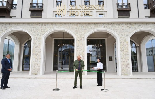 President Ilham Aliyev attended opening of Khankendi Hotel