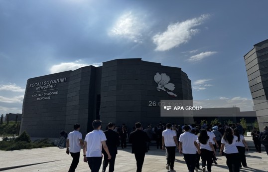Participants of the 4th Shusha Global Media Forum visit Khojaly Genocide Memorial - PHOTO 