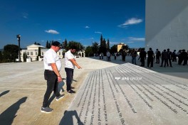 Participants of 4th Shusha Global Media Forum visit Victory Park in Khankendi - PHOTO 