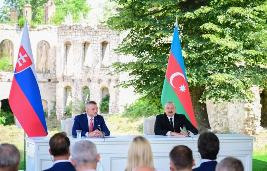Presidents of Azerbaijan and Slovakia delivered press statements - VIDEO -PHOTO -UPDATED 