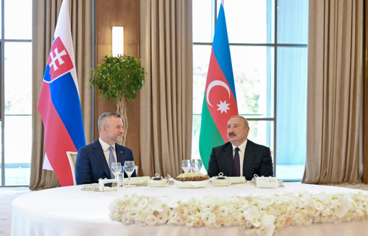 Official luncheon hosted in Khankendi on behalf of President Ilham Aliyev in honor of Slovak President