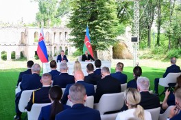 Presidents of Azerbaijan and Slovakia delivered press statements - VIDEO -PHOTO -UPDATED 