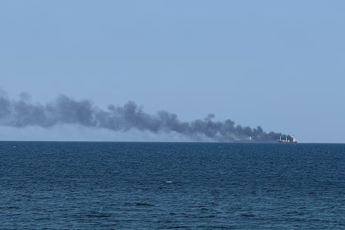 Romania says ship heading to Ukraine struck off its coast