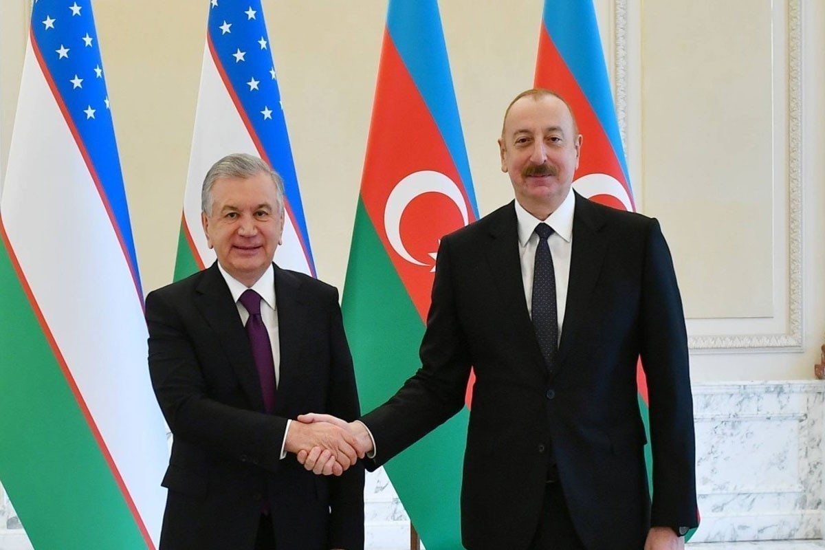 President of the Republic of Uzbekistan Shavkat Mirziyoyev and President of the Republic of Azerbaijan Ilham Aliyev