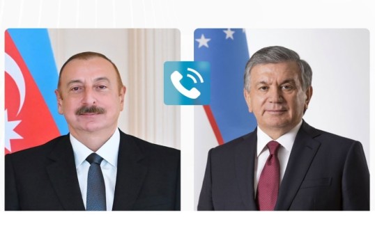 President of Azerbaijan Ilham Aliyev, President of Uzbekistan Shavkat Mirziyoyev