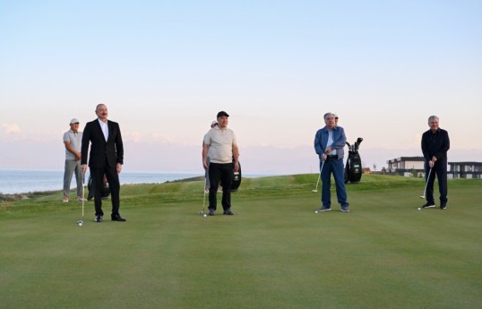 President Ilham Aliyev, alongside Presidents of Kyrgyzstan, Uzbekistan, and Tajikistan, attended inauguration of Golf Club in Cholpon-Ata