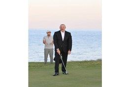 President Ilham Aliyev, alongside Presidents of Kyrgyzstan, Uzbekistan, and Tajikistan, attended inauguration of Golf Club in Cholpon-Ata