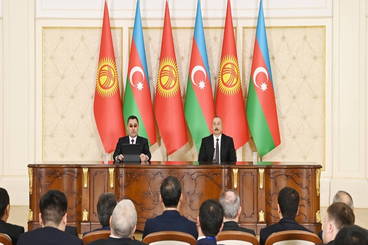 Azerbaijani, Kyrgyz presidents make press statements
