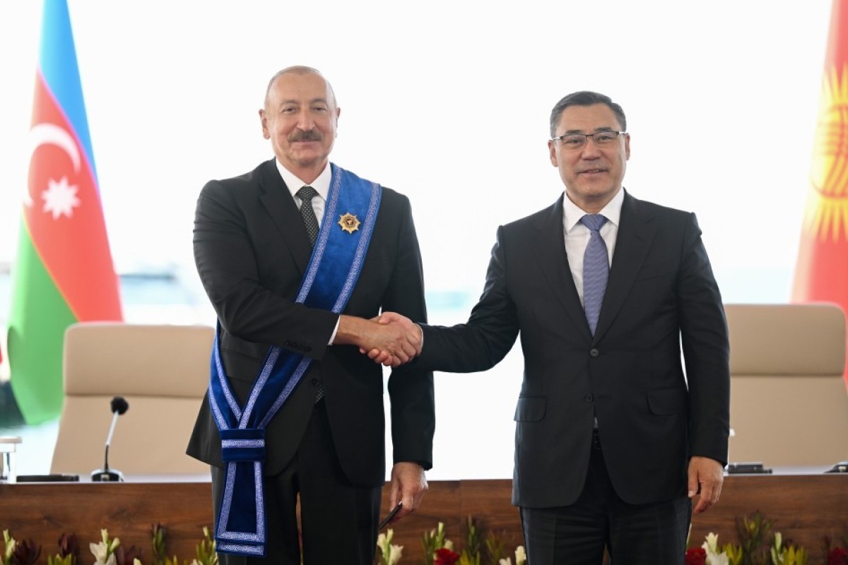 Kyrgyz President awards President Ilham Aliyev the Order of Manas, country