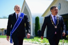 State banquet held in honor of President Ilham Aliyev and First Lady Mehriban Aliyeva in Cholpon-Ata - PHOTO 