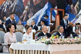 State banquet held in honor of President Ilham Aliyev and First Lady Mehriban Aliyeva in Cholpon-Ata - PHOTO 