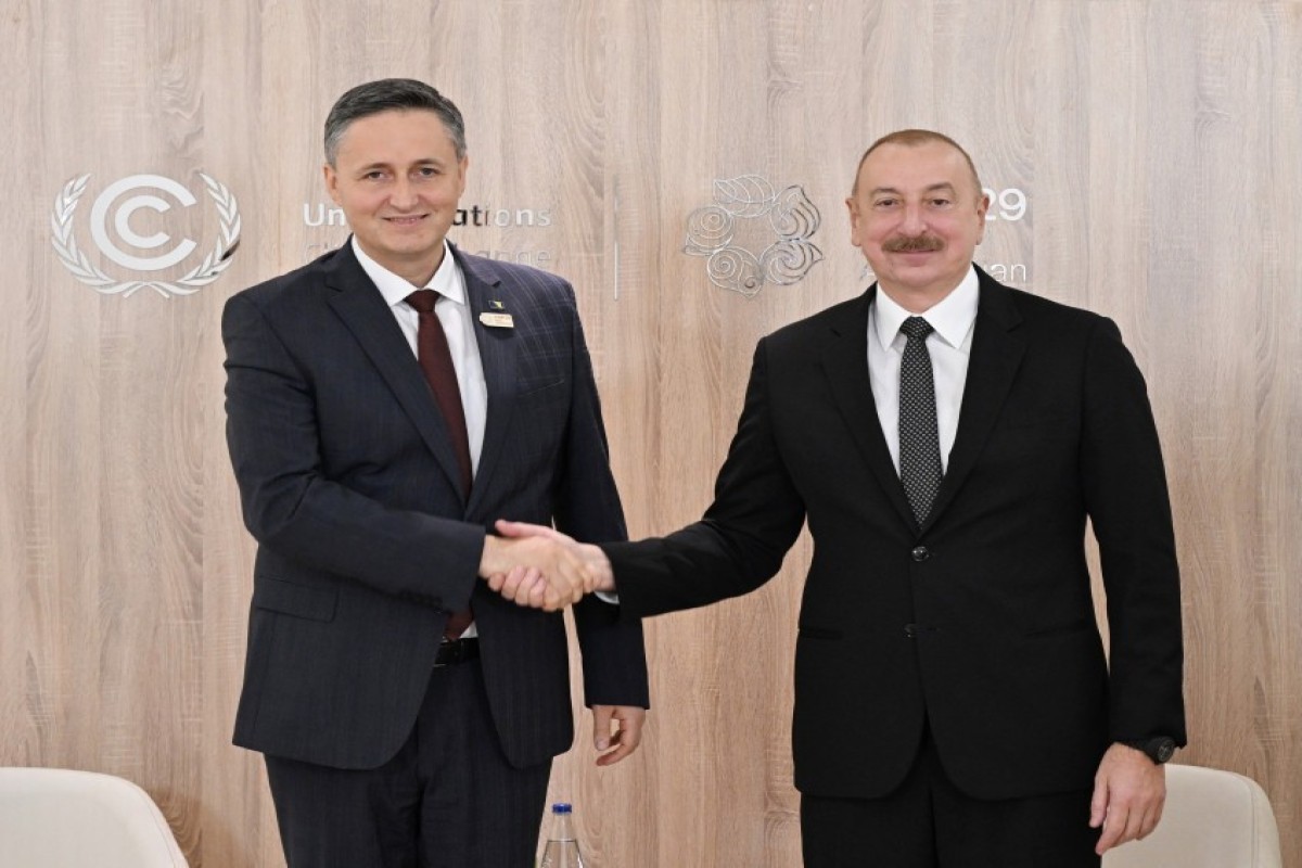 Chairman of the Presidency of Bosnia and Herzegovina Denis Bećirović, Ilham Aliyev, President of the Republic of Azerbaijan