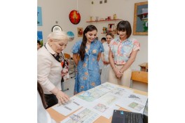 Leyla Aliyeva and Arzu Aliyeva visit Integrated Boarding School No. 11