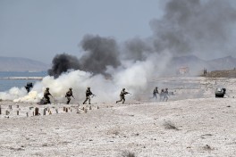 Naval Forces’ live fire tactical exercise is underway in the Caspian Sea