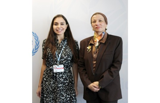 Leyla Aliyeva, VP of Heydar Aliyev Foundation and Yasmine Fouad, UN Under-Secretary-General and Executive Secretary of the United Nations Convention to Combat Desertification (UNCCD)