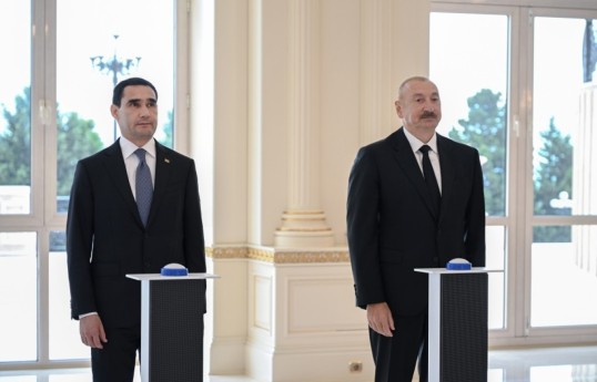 Ceremony of presenting “Dostlug” tanker held in online format with participation of Presidents of Azerbaijan and Turkmenistan