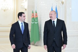 Official welcome ceremony held in Baku for President of Turkmenistan Serdar Berdimuhamedov