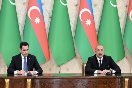 Presidents of Azerbaijan and Turkmenistan delivered press statements-PHOTO  - UPDATED 