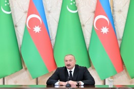 Presidents of Azerbaijan and Turkmenistan delivered press statements-PHOTO  - UPDATED 