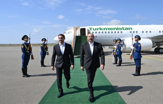 Turkmen President arrives in Azerbaijan's Fuzuli