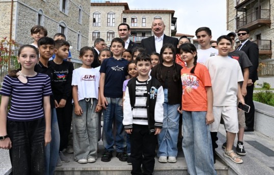Azerbaijan and Turkmenistan presidents visit first residential complex built in Shusha