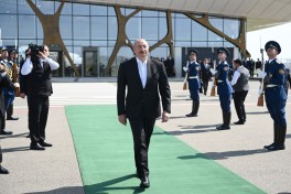 Turkmen President arrives in Azerbaijan's Fuzuli