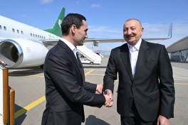 Turkmen President arrives in Azerbaijan's Fuzuli