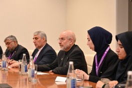 Sahiba Gafarova meets Speaker of Iran's Parliament