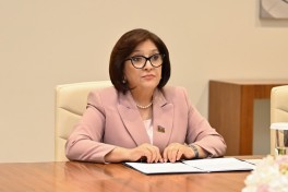 Sahiba Gafarova meets Speaker of Iran's Parliament