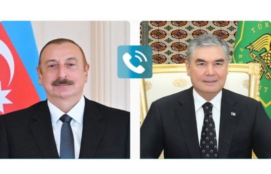 Telephone conversation held between Azerbaijani, Turkmen Presidents