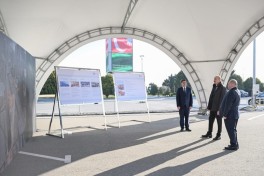 President Ilham Aliyev inspected household waste collection vehicles in Baku
