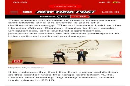 “New York Post”: Heydar Aliyev Center has become an international art hub