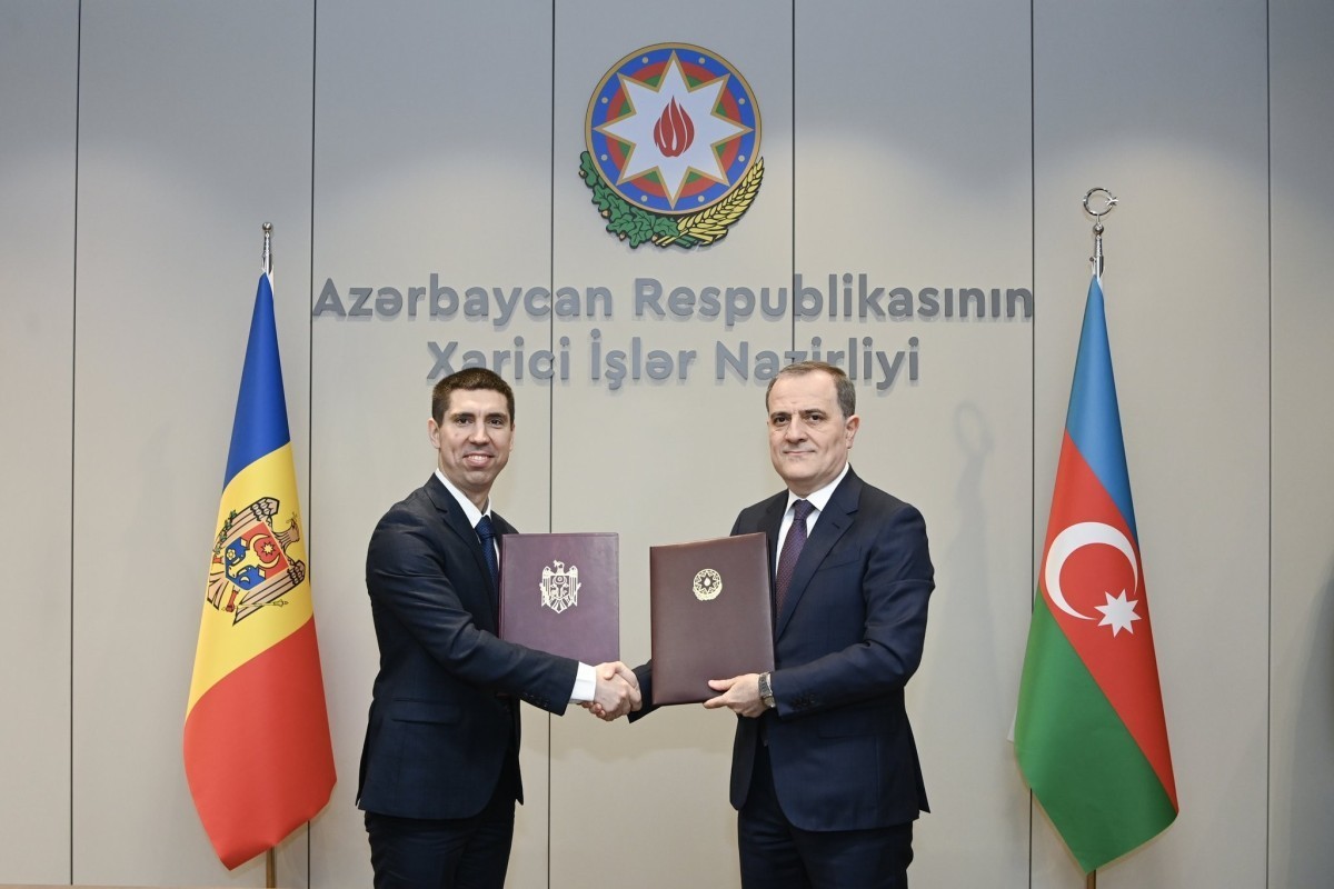 Mihai Popșoi, Deputy Prime Minister and Minister of Foreign Affairs of the Republic of Moldova and Jeyhun Bayramov, Azerbaijani Foreign Minister